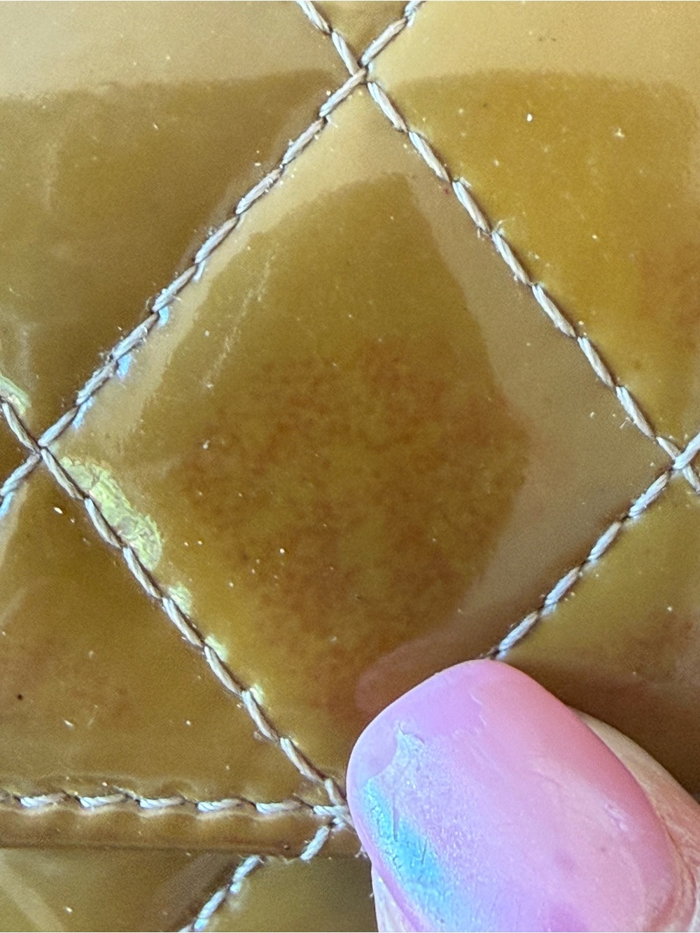 Chanel Quilted Patent Leather Compact Credit Card 💳 Wallet - Caramel Color - Picture 10 of 15